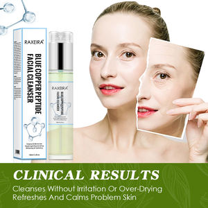 ฉลากส่วนตัวสีฟ้าทองแดงเปปไทด์ครีมทําความสะอาดใบหน้าสมุนไพรชุ่มชื้นลึกโฟมเรียบซ่อมแซมน้ํายาทําความสะอาดผิวหน้า - Product Image 5