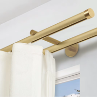 ZSTARR Nuevo Diseño 2 en 1: Sistema Integrado de Barra y Riel para Cortinas, Poste Decorativo con Riel Deslizante para Ventanas