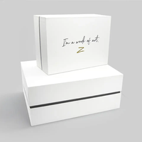 Boîte cadeau en carton blanc de luxe personnalisée, 2 pièces, avec couvercle et base, pour bijoux