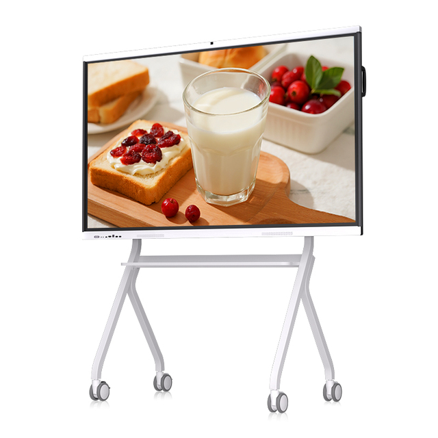 Global Certified All-in-One Interactive Smart Whiteboard 75-100 Inch 4K UHD Built-in Windows PC 20-Point IR Touch Camera Mic