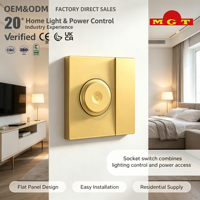 Interrupteur mural OEM standard type 86, combo or, 1 bouton, pour ventilateur de plafond avec régulateur de vitesse, vente en gros