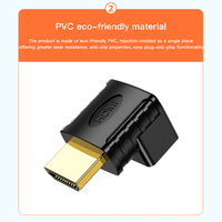 SAMZHE 90 °   Adaptateur coudé mâle-femelle à angle droit 90 degrés, convertisseur pour rallonge de moniteur TV