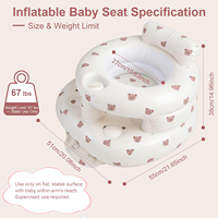 Siège gonflable pour bébé |   Siège de sol portable pour bébé, chaise gonflable pour nourrissons de 3 à 36 mois, maison et voyage - Ours brun