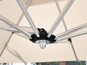Sombrilla Moderna Impermeable Anti-UV de 3x3m con Elevación a Gas, Base de Aluminio, para Uso en Hoteles y Exteriores (Varilla de 3mm, Tubo de 1.8mm y 1mm) - Product Image 5