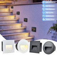 Lampes murales LED carrées en aluminium étanches IP65 pour extérieur, noires, 110V 120V 3W, verre trempé, antirouille, garantie 2 ans, 3000K