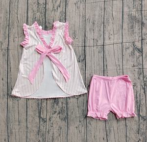 GSSO2980 Conjunto de ropa infantil personalizado con estampado de conejo de Pascua para niña activa, conjunto de manga voladora para niña, venta al por mayor - Product Image 4