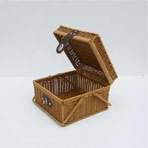 Factory Direct Storage Box Wardrobes Closets <strong>Wicker</strong> Woven <strong>Bottle</strong> Organizers Bin Rattan Plastic Picnic Basket With Handle - Product Image 4