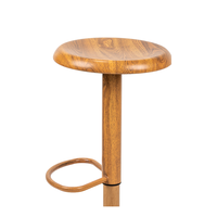 Tabouret de bar en métal de qualité avec revêtement imitation bois, hauteur réglable, pivotant, pour comptoir, bistro, restaurant, café, ensemble de tabourets de bar