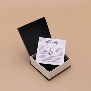 Christmas Day Gift Stainless Steel Zircon Pendant Love Knot Necklace With Standard Jewelry Boxes