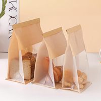 Sac en papier kraft écologique avec fenêtre et fermeture à boucle pour boulangerie, aliments, collations, emballage alimentaire réutilisable de haute qualité et sûr