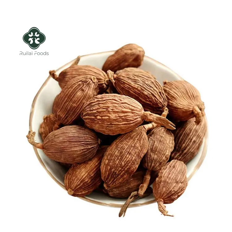 Hierbas secas y condimentos de alta calidad, hierbas secas de Amomum, color negro, cardamomo, Cao Guo, precio de fábrica