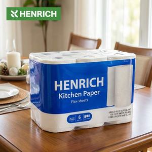 Papier essuie-tout de cuisine 2 plis épais et absorbant en rouleau pour le nettoyage des résidus d'huile, d'eau et d'aliments - Product Image 1
