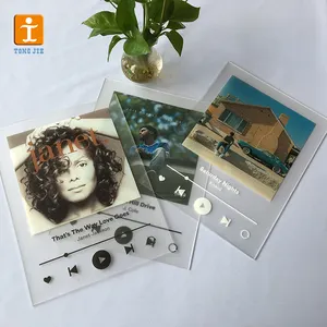 Tongjie Merek Jelas Vinyl Record Display Acrylic Album Record Pemegang Dinding Akrilik Catatan Bingkai untuk Penggemar Musik