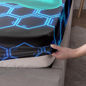 Juego de sábanas de 4 piezas Juego de sábanas de jugador ajustado con diseño de controlador de juego de impresión digital 3D y protector de colchón - Product Image 3