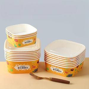 ชามกระดาษคราฟท์สำหรับใส่อาหารกล่องใส่อาหารทรงสี่เหลี่ยมผืนผ้าเป็นมิตรต่อสิ่งแวดล้อม - Product Image 1