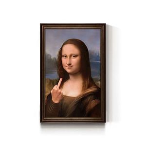ภาพศิลปะติดผนังรูปแมวโมนาลิซ่าสุดสร้างสรรค์ภาพวาดผ้าใบล้อเลียนกรอบสำหรับตกแต่งบ้านห้องนั่งเล่นห้องนอนแกลเลอรี่คณิตศาสตร์ - Product Image 5