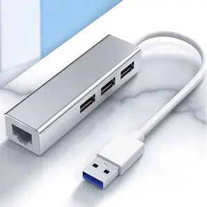 工厂出口4端口1000Mpbs Usb 3.0到以太网Rj45集线器Usb 3.0 Usb集线器局域网千兆适配器