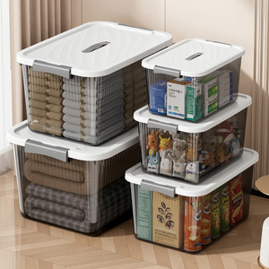 Thùng lưu trữ quần áo bằng nhựa chống bụi trong suốt cực lớn hộp Tổ chức Lưu trữ quần áo Hộp lưu trữ có nắp đậy - Product Image 2