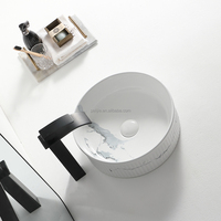 Nouveau lavabo en céramique avec processus de décalcomanie marbrée, lavabo sur table, lavabo de salle de bain