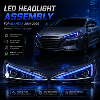 Ensemble de phares LED à changement de couleur WRGB haute luminosité pour Hyundai Elantra 2019, rétrofit complet, projecteur DRL modifié