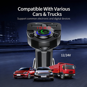 <span class=keywords><strong>Kit</strong></span> <span class=keywords><strong>voiture</strong></span> portable avec charge rapide PD, double ports USB pour allume-cigare, transmetteur FM 5.0, portée 10m, lecteur MP3 - Product Image 2