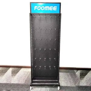 FOOMEE手机店金属地板展示架用于手机配件耳机展示挂钩支架支架