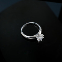 Bague de fiançailles en or blanc 18 carats avec diamant de laboratoire VVS couleur D certifié IGI, bijoux de mariée