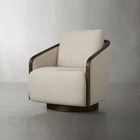 Fauteuil d'appoint de luxe pour la maison, fauteuil pivotant individuel pour salon, fauteuil pivotant en tissu