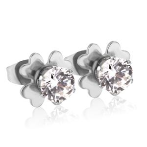 <b>Fashion</b> Wholesale Stainless Steel 18k Gold Jewelry Flower Zircon <b>Stud</b> <b>Earrings</b> - Product Image 2