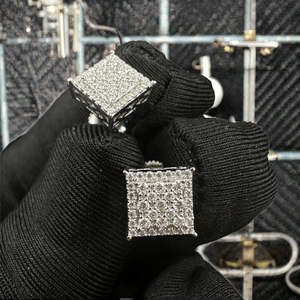 ต่างหูเพชรโมอิสซาไนต์ทรงบริลเลียนต์ เงินแท้ 925 ชุบทอง ดีไซน์ฮิปฮอป ได้รับการรับรอง คุณภาพเยี่ยม - Product Image 2