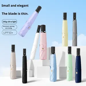 <span class=keywords><strong>Ombrello</strong></span> Ultraleggero Moderno Completamente <span class=keywords><strong>Automatico</strong></span> a Tre Pieghe, Antipioggia e Antisolare, Compatto e Portatile da Viaggio in Poliestere e Fibra di Vetro - Product Image 1