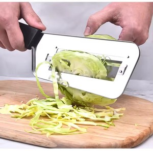 Cuchillo de pelar de doble hoja de acero inoxidable al por mayor, rebanador, triturador, cortador de repollo, picador manual de verduras para ensalada de repollo en la cocina - Product Image 4