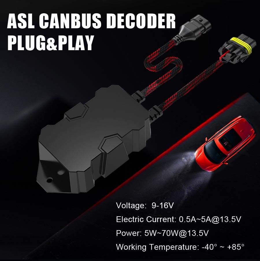 12V LED转换套件Canbus解码器H1 H4 H11防闪烁连接器，带超级电容器