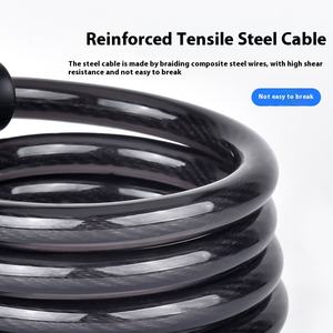 Serrure de vélo à câble en acier Portable Super <span class=keywords><strong>classe</strong></span> B fonction clé <span class=keywords><strong>antivol</strong></span> pour VTT et vélos électriques à usage domestique - Product Image 3