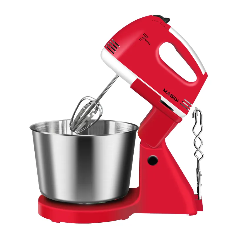 Amazon top mixer elétrico de suporte automático, aparelhos de cozinha, misturador de mão elétrico com tigela de aço inoxidável