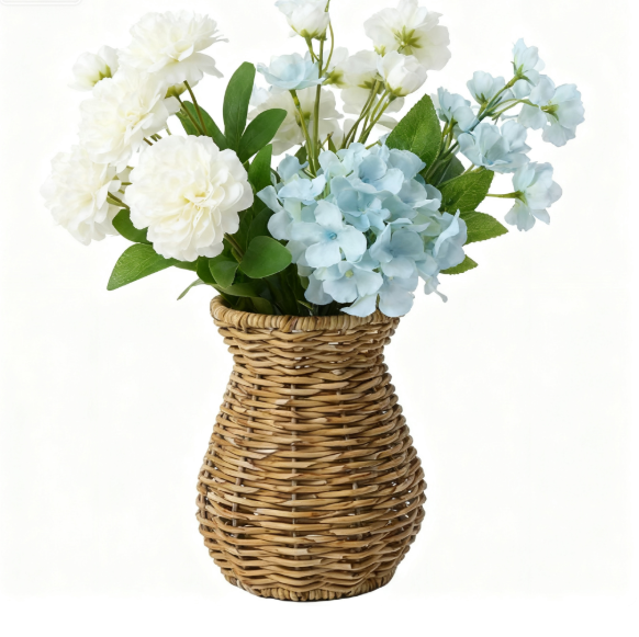 K&B Art Deco Plastic Woven Storage Basket Home Decor Floor Vase · image 2