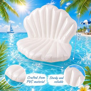 Flotador Inflable para Piscina con Forma de Concha Marina, Silla Gigante con Forma de Almeja, 8'' Bola de Perlas y 12 Pelotas de Playa para Decoración de Fiestas de Sirenas en la Piscina o la Playa en Verano - Product Image 2