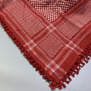 ผ้าคลุมไหล่อาหรับสีแดงสีขาวมีพู่ห้อยผ้าพันคอสี่เหลี่ยมสไตล์อาหรับสำหรับผู้ชาย - Product Image 4