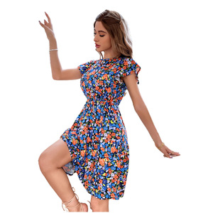 Robe à imprimé floral violet pour femmes, décontractée, en tissu doux, vêtements de maison, robe confortable pour femmes, tenue de détente quotidienne - Product Image 4