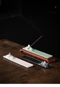 Porte-encens en forme de montagne en céramique porte-bâton d'encens plateau brûleur chinois porte-encens pour la maison - Product Image 6