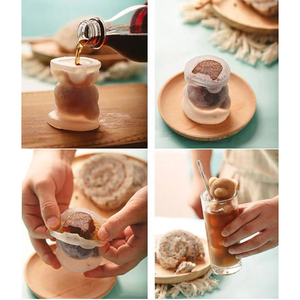 Nuove idee 3D orsacchiotto stampo per cubetti di ghiaccio in Silicone simpatico stampo orso cubetto di ghiaccio per caffè e latte caramella fondente <span class=keywords><strong>torta</strong></span> Topper <span class=keywords><strong>decorazione</strong></span> - Product Image 4