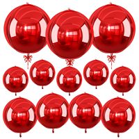 12 ballons ronds en aluminium bordeaux 22/15/10 pouces 4D à l'hélium bleu rose arc-en-ciel pour anniversaire, mariage, Saint-Valentin, fête dansante, décoration