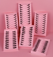 Faux cils synthétiques personnalisables, aspect naturel, légers, avec bande transparente, effet 3D, bouclés, volumineux, style œil de renard, en bande complète
