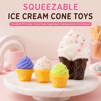 Jouet Squishy en forme de cornet de crème glacée avec logo personnalisé, vente en gros, cadeau promotionnel, jouet anti-stress souple OEM, fournitures pour événements