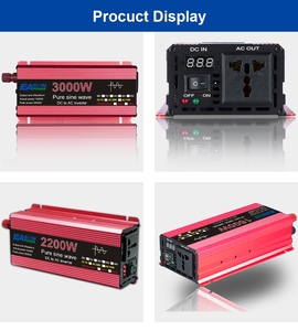Convertisseur de courant automobile <span class=keywords><strong>Easun</strong></span> 1600W à onde sinusoïdale pure monophasé DC 12v 24v AC 220V avec affichage numérique de la tension - Product Image 6