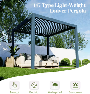 Modern Luxury Aluminum Alloy <b>Gazebo</b> Pergola with <b>Retractable</b> <b>Roof</b> Pressure Treated Wood Outdoor Arches for Balcony Application - Product Image 5