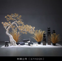 Petits arbres artificiels en cèdre et en pin, plante artificielle en pin, décoration intérieure et extérieure