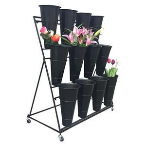Étagère de fleuriste de taille personnalisée, présentoir de seau de fleur, présentoir de fleur