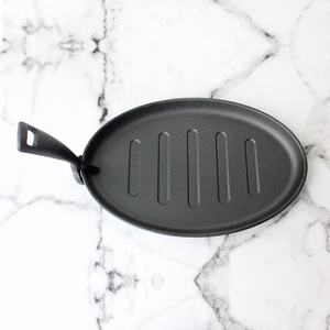 Plaque de grésillement en fonte Sizzler Fajita Plaque de grésillement en fonte antiadhésive avec fourchette amovible - Product Image 3