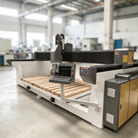 Scie à pont 4+1 axes avec table inclinable pour dalles de quartz et marbre de cuisine